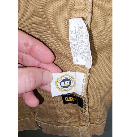 CAT Men's Tan Canvas Utility Vest Caterpillar Size L - Picture 6 of 8